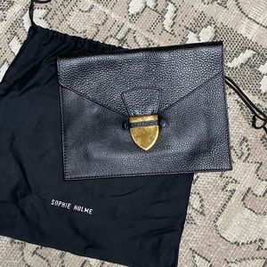 NWOT Sophie Hulme envelope clutch. 100% leather. Dust cover included.